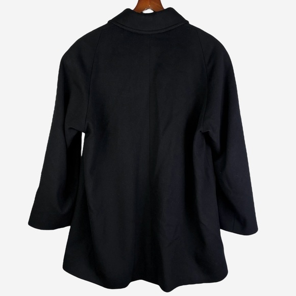 Jones New York Wool Swing Coat Size 12 Black Full Zip Pockets Lined - Picture 4 of 10